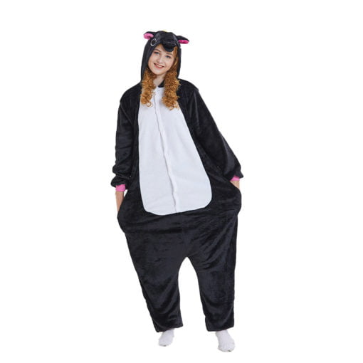 Black Unicorn Onesie Kigurumi Animal Costume Pajama for Adult