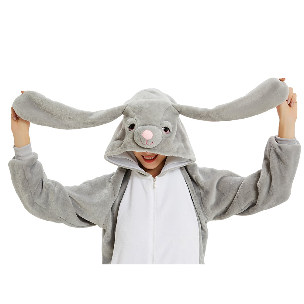 Lifeye Adult Gray Rabbit Pajamas Animal Cosplay Costume